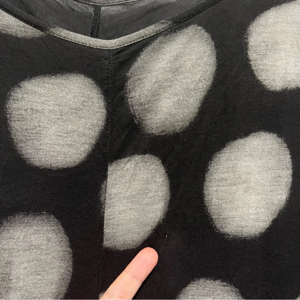 Moyuru Japanese Art To Wear Polka Dot Lagenlook Oversized Tunic Dress Gray M - Picture 4 of 12